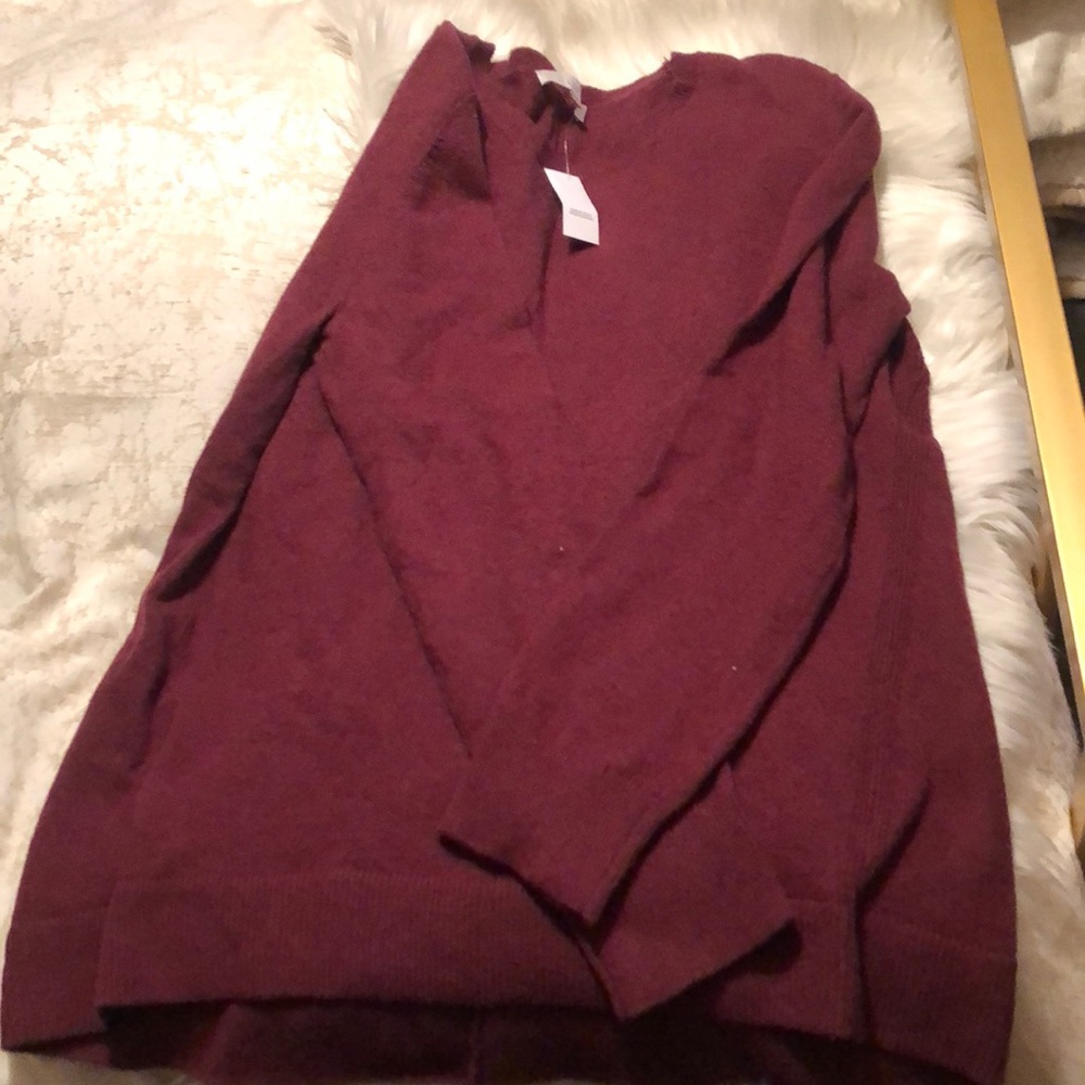 NWT LOFT burgundy sweater tunic